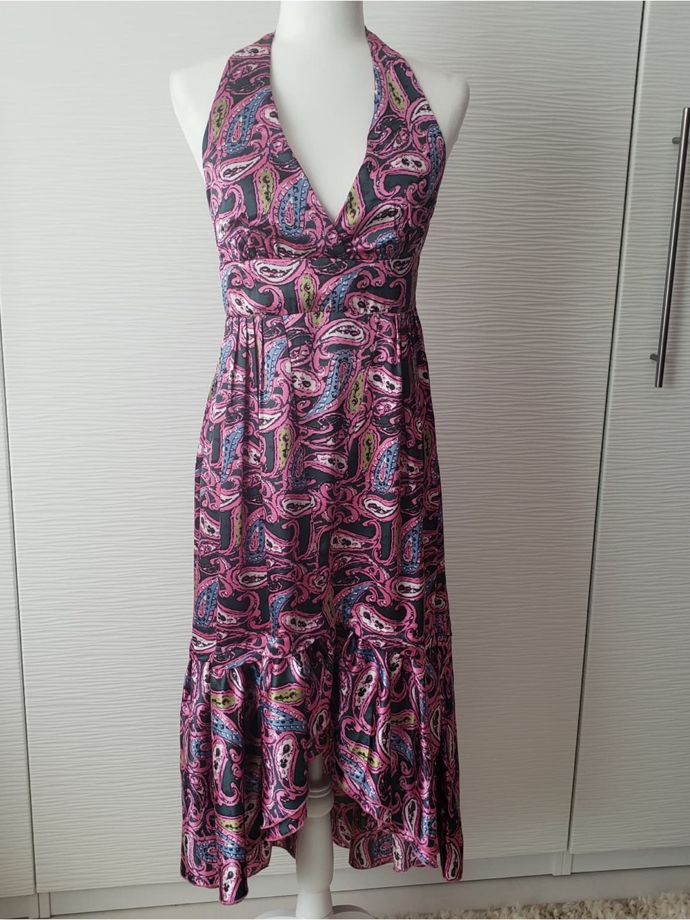 Pink Paisley Halter Dress